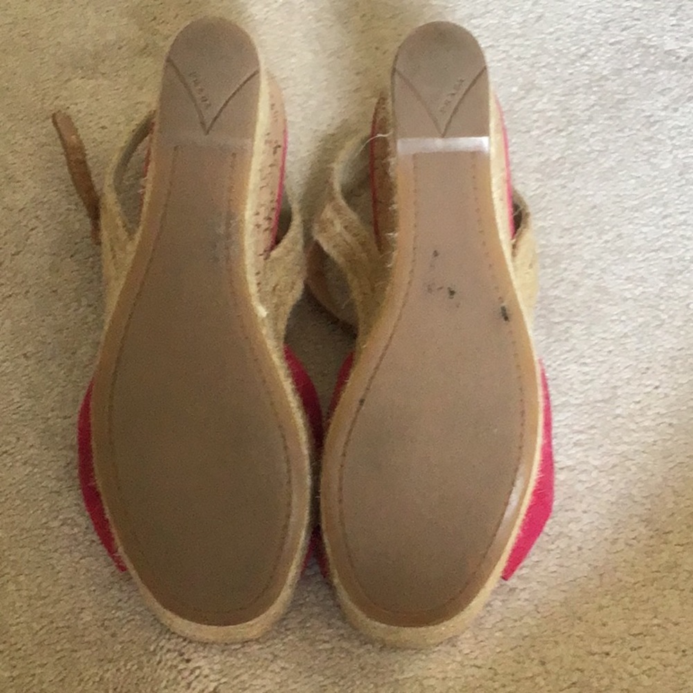 Prada  Peonia Suede Platform Wedge Open Sandals Authentic. - Picture 5 of 10